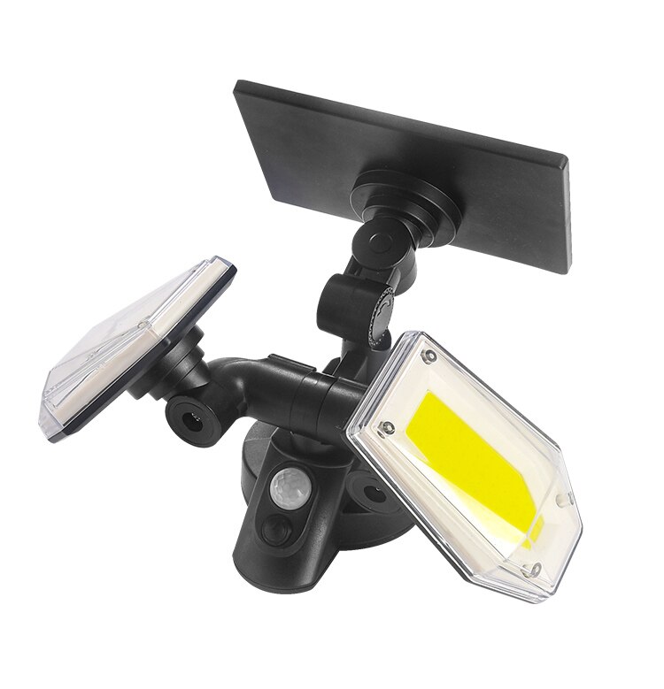 Solar Lights Outdoor 3 Optional Modes Motion Sensor COB Light Double Head Rotating with 270 Wide Angle Waterproof Security Light