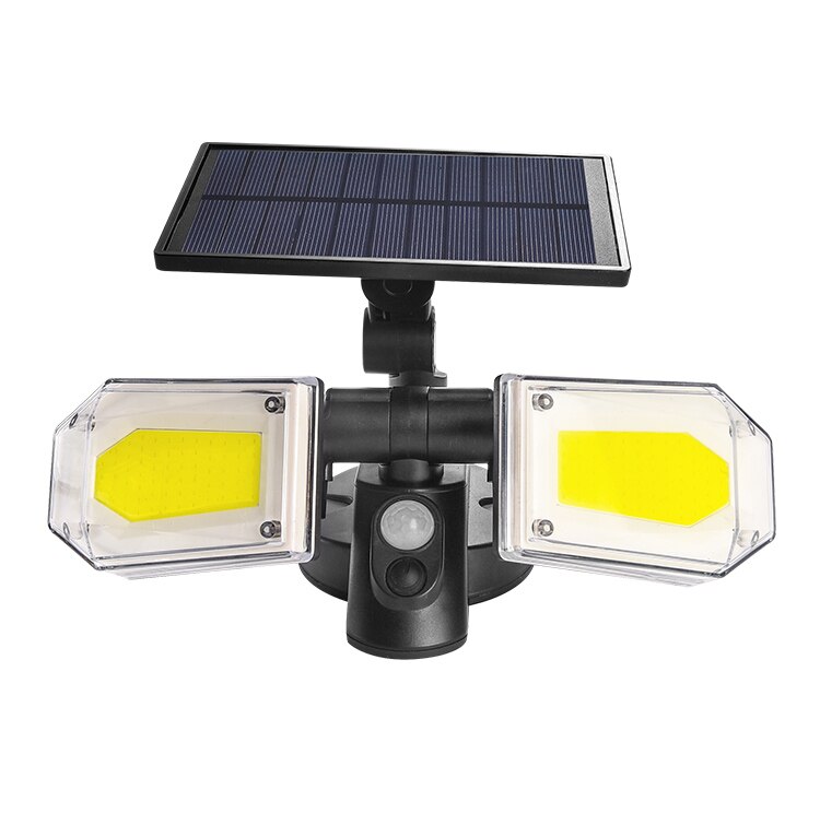 Solar Lights Outdoor 3 Optional Modes Motion Sensor COB Light Double Head Rotating with 270 Wide Angle Waterproof Security Light