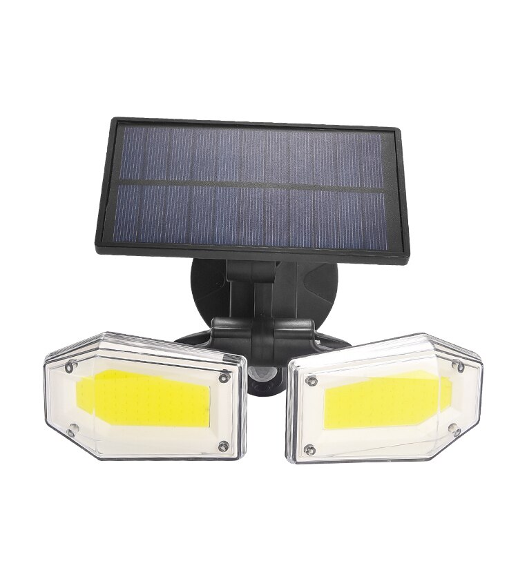 Solar Lights Outdoor 3 Optional Modes Motion Sensor COB Light Double Head Rotating with 270 Wide Angle Waterproof Security Light