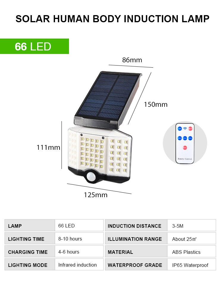 LED Solar Light Outdoor Solar Lamp PIR Motion Sensor Solar Powered Waterproof Wall Light for Outdoors Courtyard Garden Yard