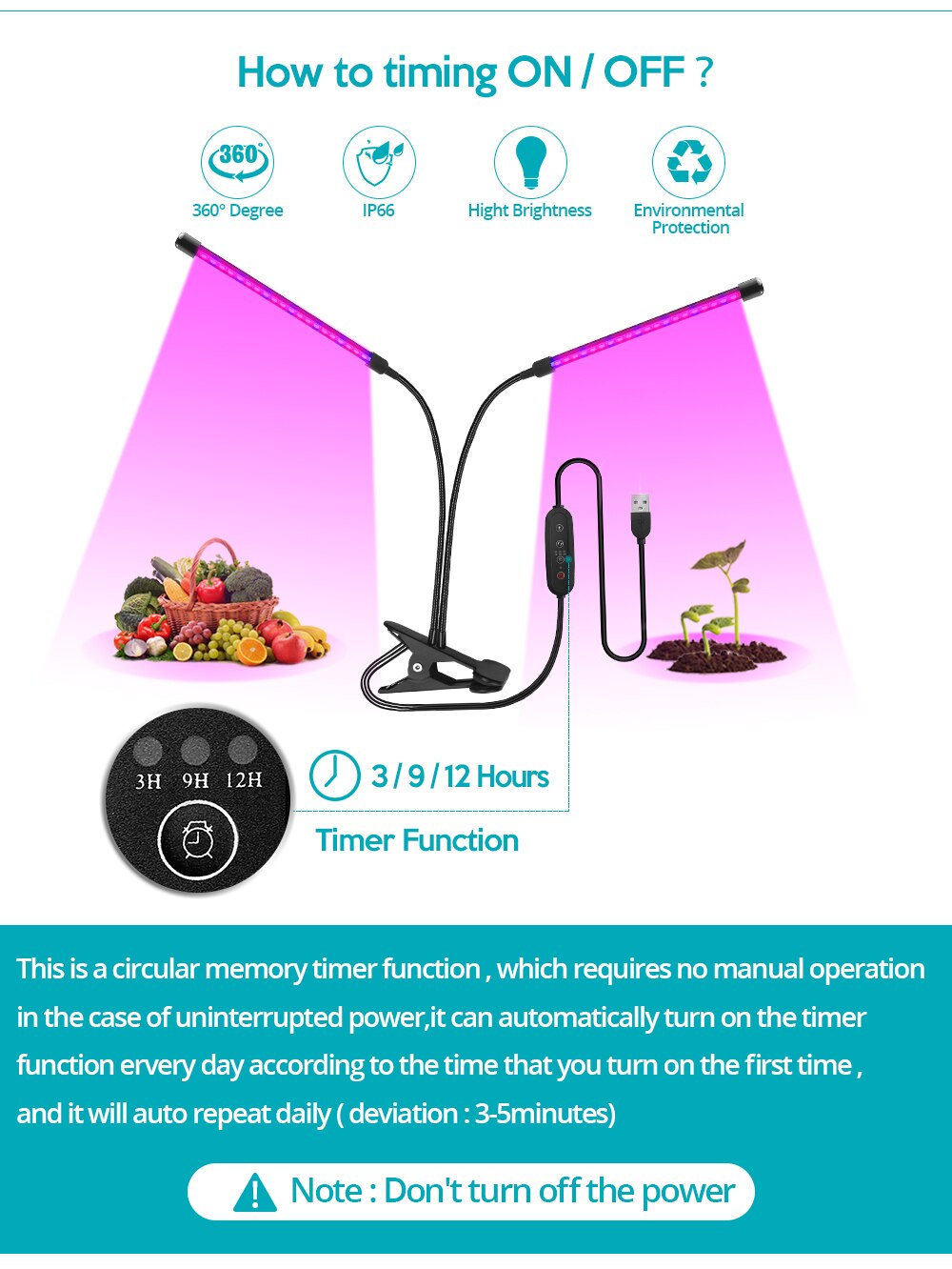 4 Heads USB LED Grow Light Full Spectrum Desktop Clip Phytolamps 9W 18W 27W Phyto Lamp for Plants Flower Greenhouse Hydroponic