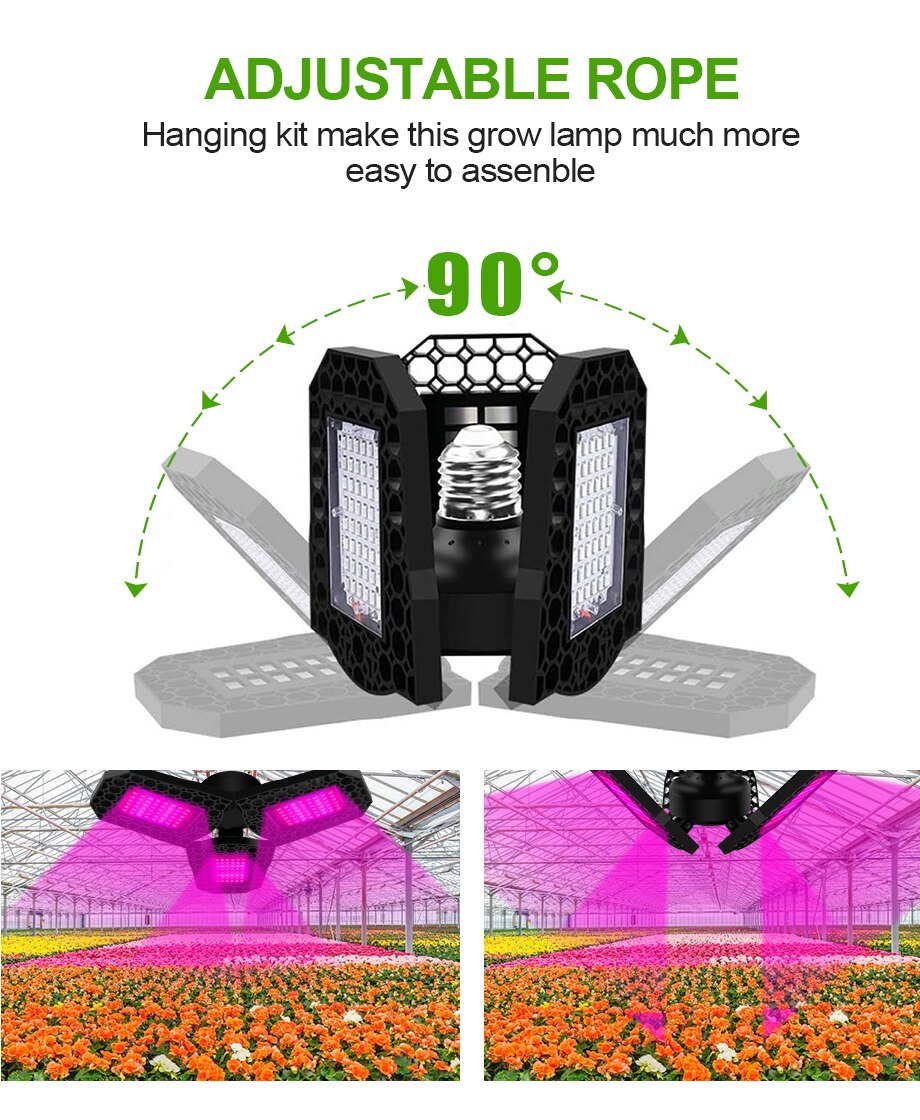 Deformable LED Plant Growth Lamp 360 All Round E27 E26 Led Plant Light Grow Lights for Full Spectrum Indoor Plants Reef Light