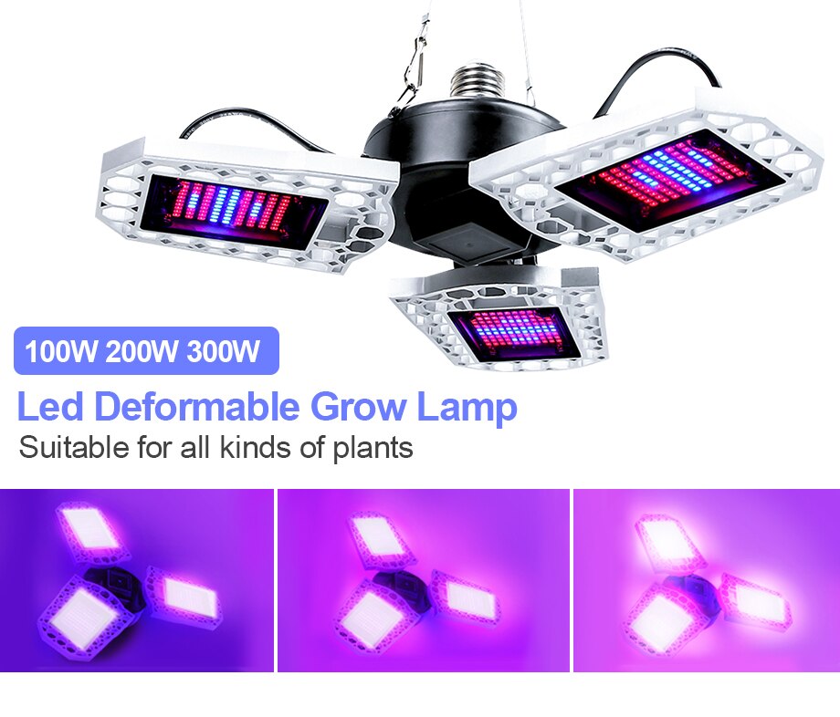LED Phyto Lamp E27 100W 200W 300W Full Spectrum LED Grow Light AC100-277V Horticole for Indoor Seedlings Flower Grow Tent Box