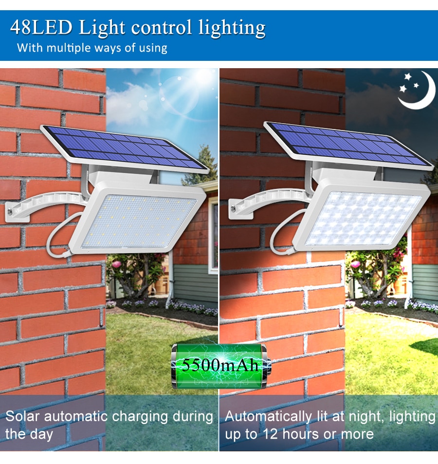 48 leds Solar Light Super Bright Adjustable Lighting Angle Outdoor Solar Garden Lamp Waterproof Lighting For Wall Yard Street