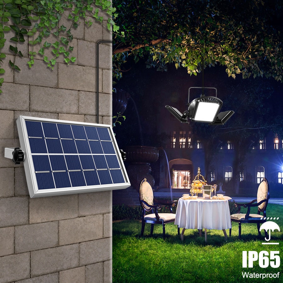 60 led Solar Light 3 Lamp Head Adjustable Lightness With Remote Control 2/4/6 Timer Outdoor Waterproof Solar Garden Lamps
