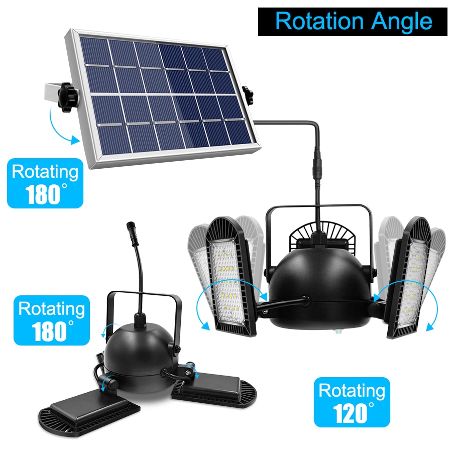 60 led Solar Light 3 Lamp Head Adjustable Lightness With Remote Control 2/4/6 Timer Outdoor Waterproof Solar Garden Lamps