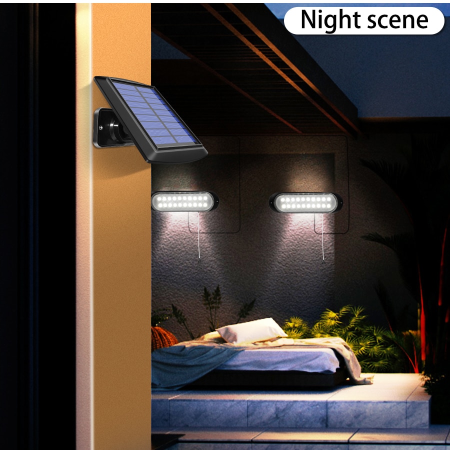 20leds Separable Solar Light With 5m Line Outdoor Indoor Waterproof Solar Lamp Pull-Switch Lighting For Garden House Room Yard