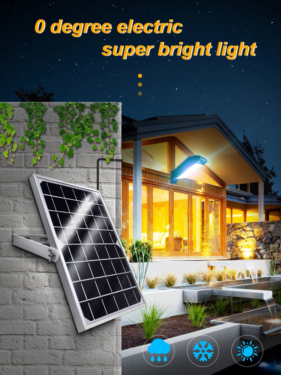 Solar Security Light 900 Lumens Outdoor Indoor Solar Powered Floodlight Waterproof Street Lamp with Remote Control for Garden