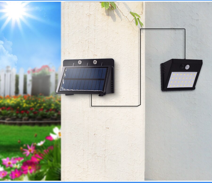 28 LEDS Solar Motion Sensor Light Super Bright Waterproof Outdoor Three Modes Security Separable Night Lamp for Garden Wall