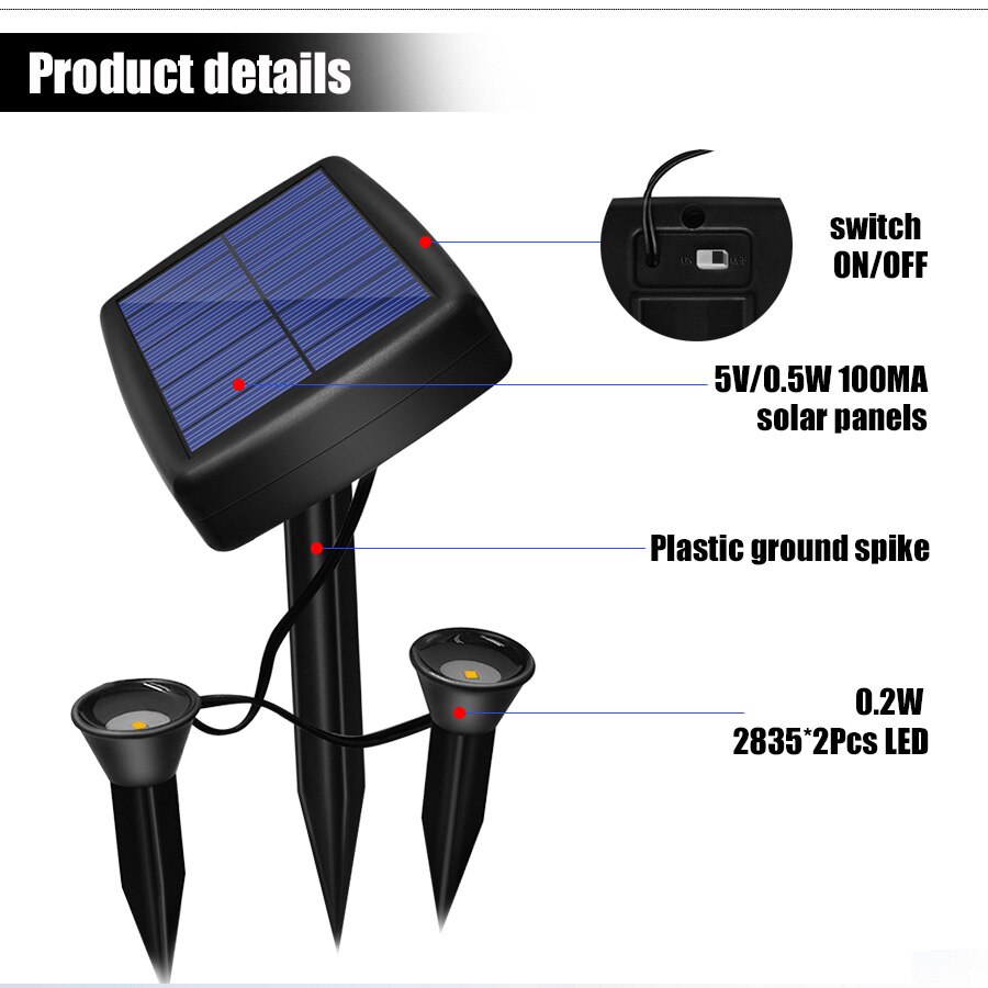 Solar Ground Lights Waterproof Solar Light Decoration Lighting For Flower Beds Lawns Courtyards Potted Plants