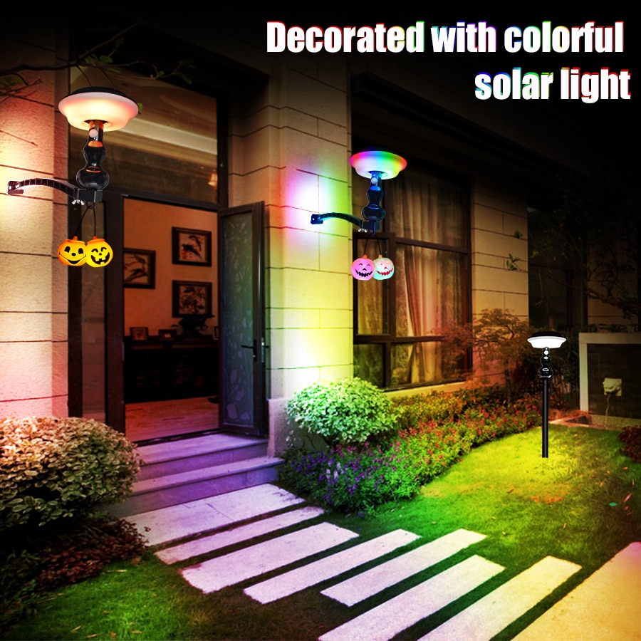 64 led Solar Light Colar Changing Warm White Solar Lamp With 4 Modes Inground Lighting For Wall Yard Garden Decoration