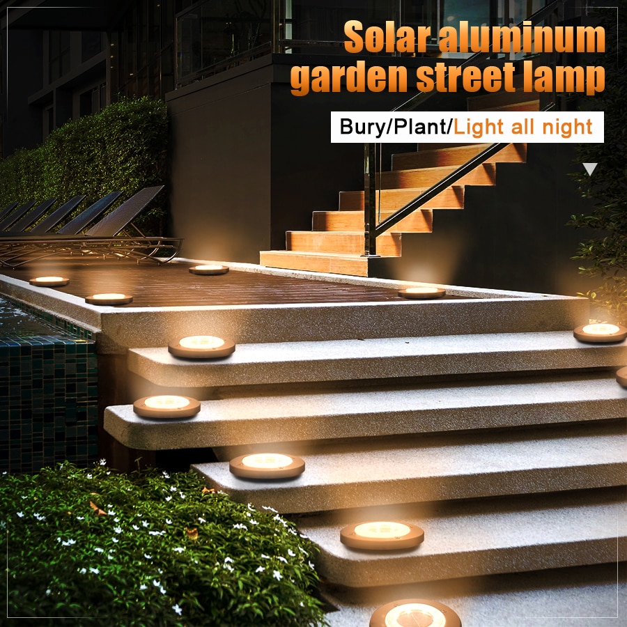 8 LED Outdoor Solar Garden Lights Waterproof In-Ground Light Solar Lamp Lighting for Pathway Yard Deck White/Warm White/RGB