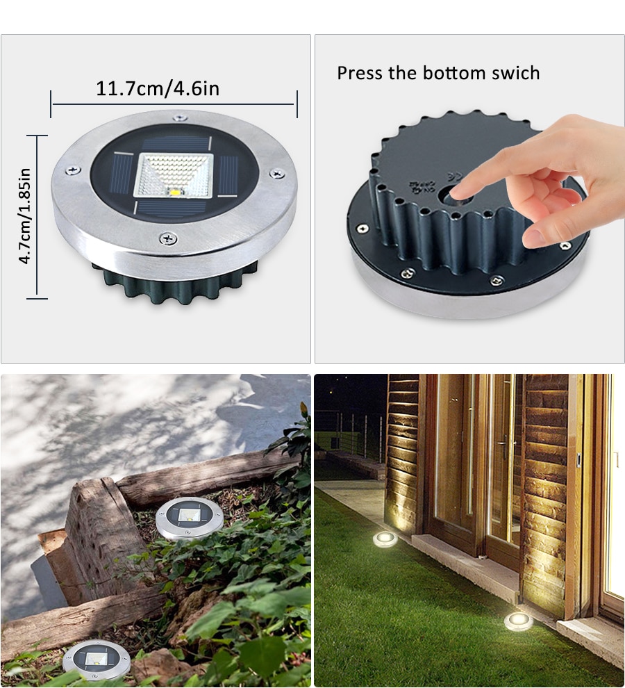 Solar Deck Lights LED Dock Light Step Road Path Lamp Waterproof Security Warning Driveway Lights for Outdoor Fence Patio Yard