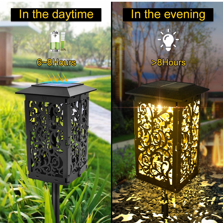 Solar Lights Outdoor Solar Pathway Light with Bigger Solar Panel Longer Working Time IP65 Waterproof for Garden Lawn