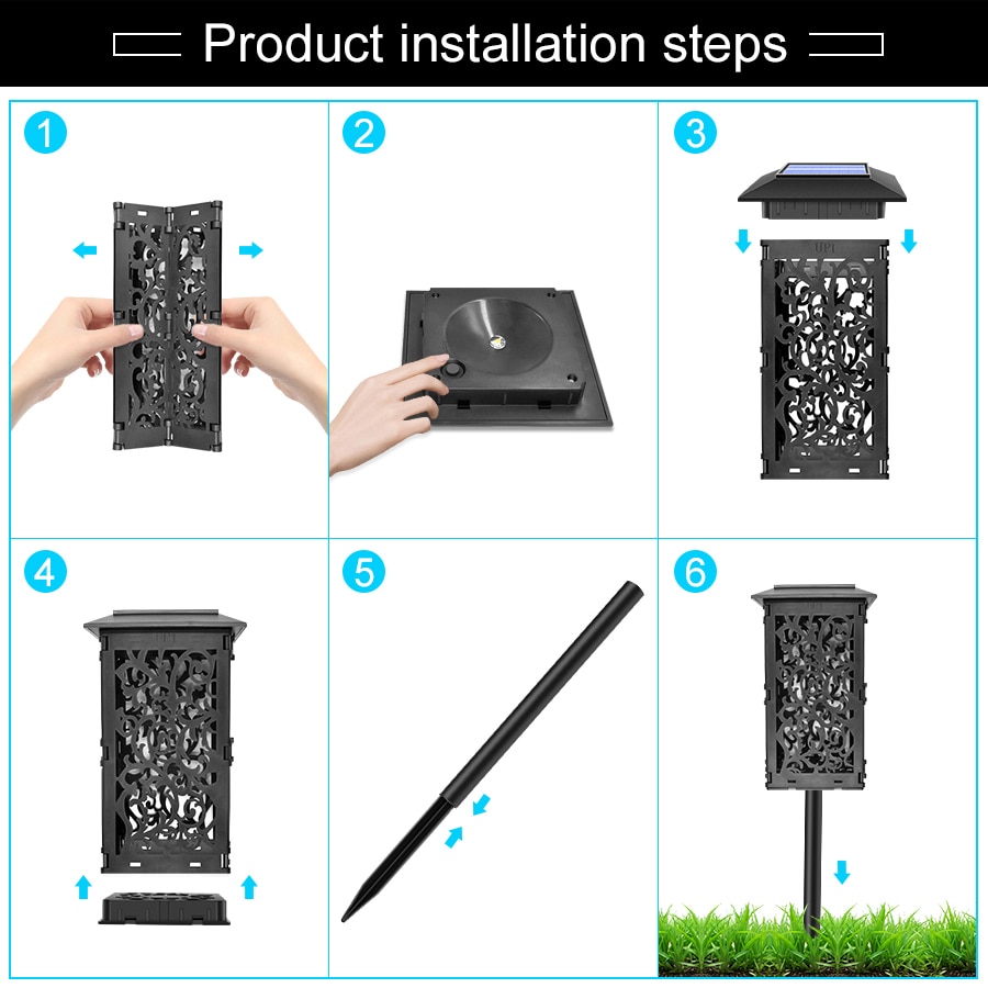 Solar Lights Outdoor Solar Pathway Light with Bigger Solar Panel Longer Working Time IP65 Waterproof for Garden Lawn