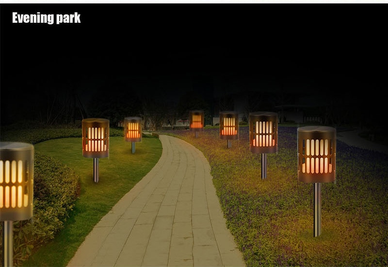 96 leds Solar Torch Light Outdoor Garden Flickering Dancing Flames Lights Landscape Decoration Lighting For Patio Deck Yard