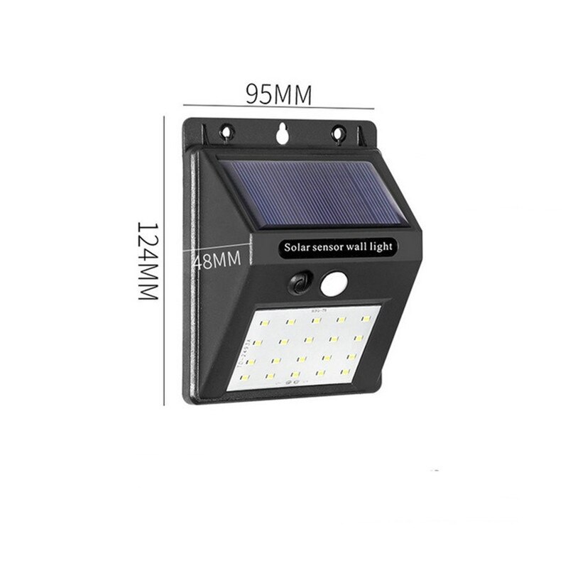 20/144 LED Solar Light Outdoor Solar Lamp PIR Motion Sensor Solar Powered Sunlight Street Light for Garden Decoration Wall Light