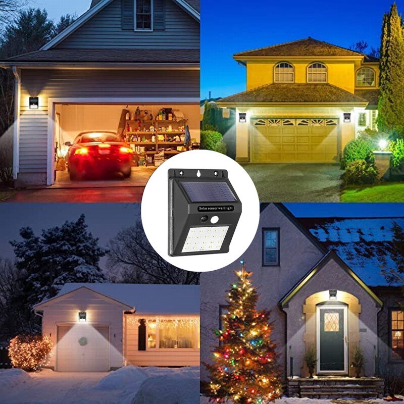 20/144 LED Solar Light Outdoor Solar Lamp PIR Motion Sensor Solar Powered Sunlight Street Light for Garden Decoration Wall Light