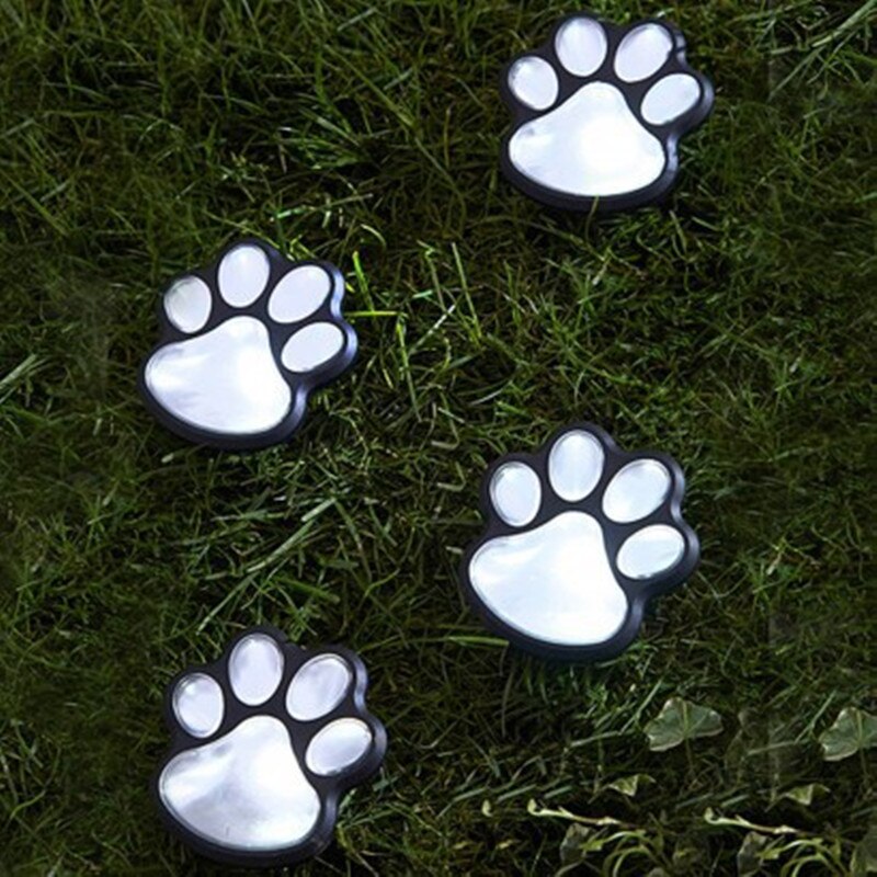 LED Solar Garden Light Outdoor Waterproof for Garden Decoration Dog Cat Animal Paw Print Lights Path Lawn Lamp Christmas Lights