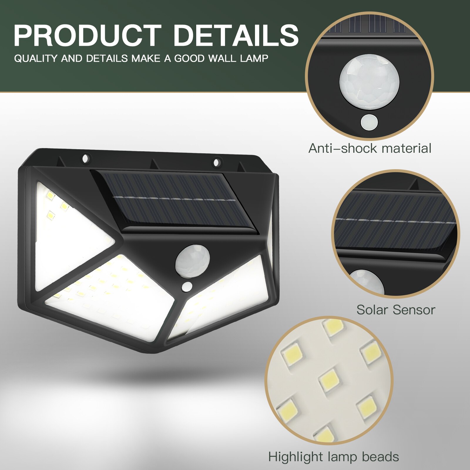 Outdoor Solar Garland LED Solar Light Outdoor Solar Lamp with Motion Sensor Solar Powered Sunlight Spotlights for Garden Decor