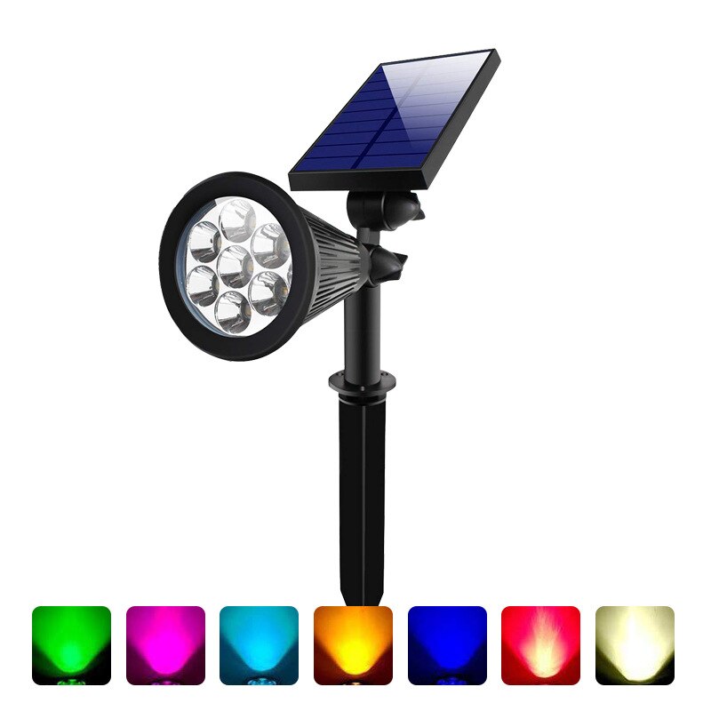 7 LED Solar Led Light Outdoor Lawn Spotlight Waterproof Light Control Inserting Floor Garden Adjustable Garden Landscape Lamp