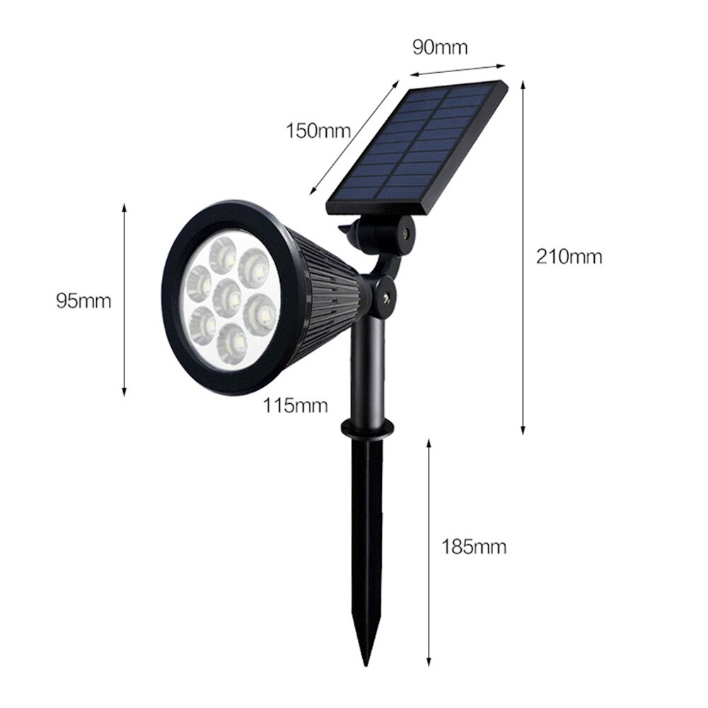 7 LED Solar Led Light Outdoor Lawn Spotlight Waterproof Light Control Inserting Floor Garden Adjustable Garden Landscape Lamp