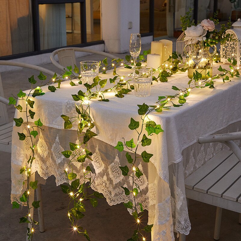 Artificial Plants Solar Led Light Outdoor Lamp Power LED String Fairy Lights Solar Garlands Garden Christmas Decor for Outdoor