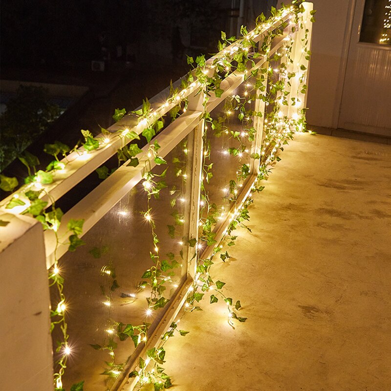 Artificial Plants Solar Led Light Outdoor Lamp Power LED String Fairy Lights Solar Garlands Garden Christmas Decor for Outdoor