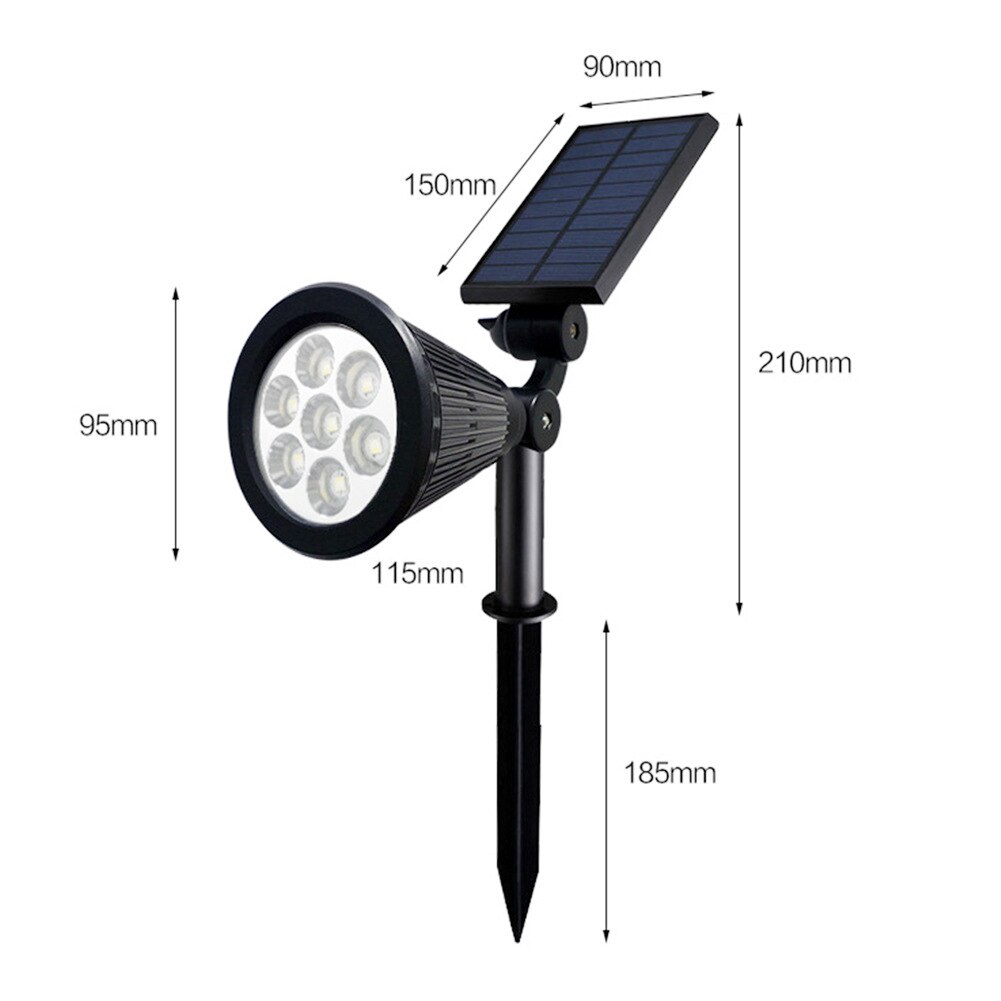 Solar Lamp Outdoor 7 LED Lamp Solar Powered Adjustable Solar Spotlight In-Ground IP65 Waterproof Landscape Outdoor Solar Lamp