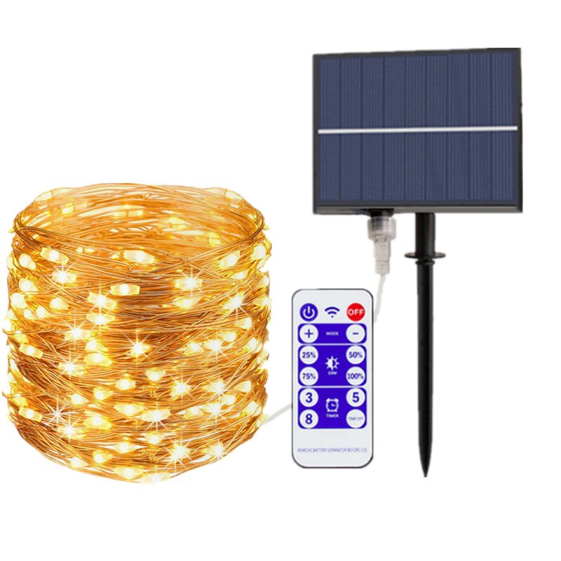 Solar Led Light Outdoor Remote Control Lamp String Lights LEDs Fairy Holiday Christmas Garland Solar Garden Waterproof Decor