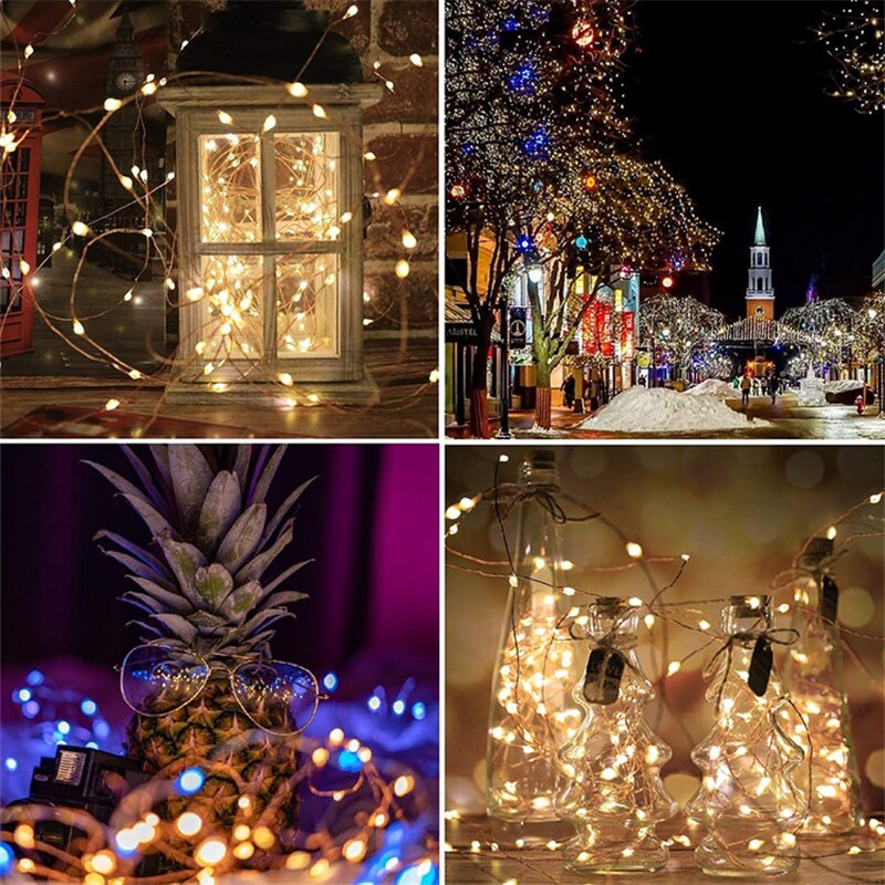 Solar Led Light Outdoor Remote Control Lamp String Lights LEDs Fairy Holiday Christmas Garland Solar Garden Waterproof Decor