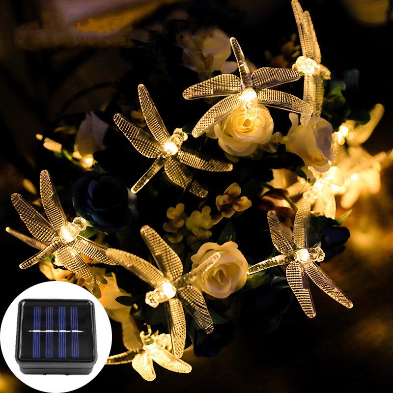 Fairy Lights Dragonfly Lights Solar Outdoor Lights Garland New Year's Decor Christmas Decorations Led Lights Garlands