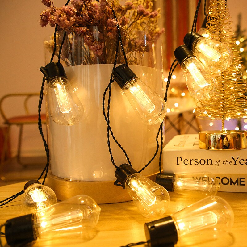 LED Solar String Lights Outdoor Decoration Light Bulb IP65 Waterproof Patio Lamp Holiday Garland For christmas decorations
