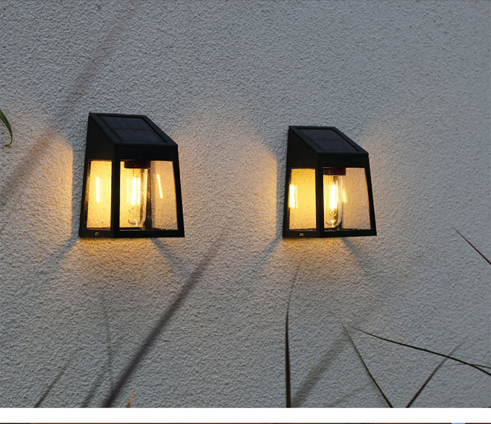 Smart Light Control Outdoor Solar Lamp Waterproof Solar Fence Light Garden Decoration Lights For Front Door Porch Patio Post