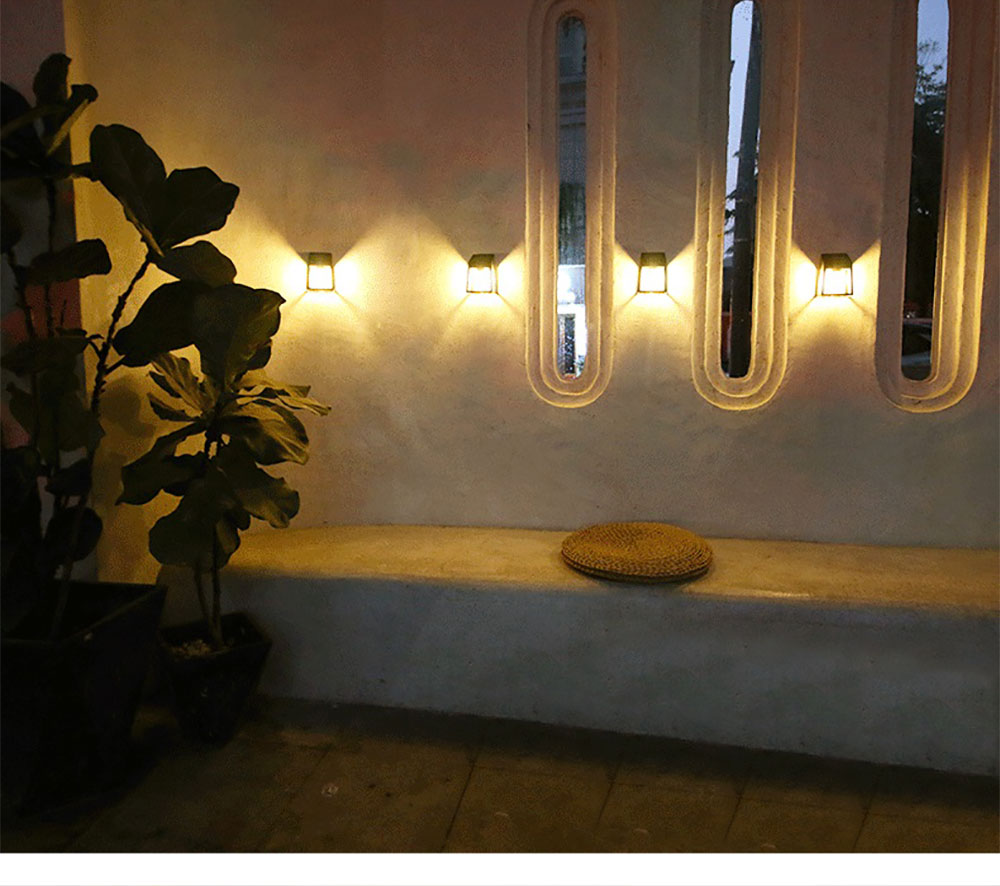 Smart Light Control Outdoor Solar Lamp Waterproof Solar Fence Light Garden Decoration Lights For Front Door Porch Patio Post