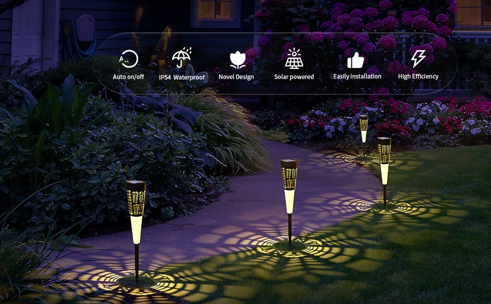 LED Outdoor Solar Lamp Garden Decoration Solar Street Lawn Light IP65 Waterproof Garden Path Landscape Lighting Lantern Lights