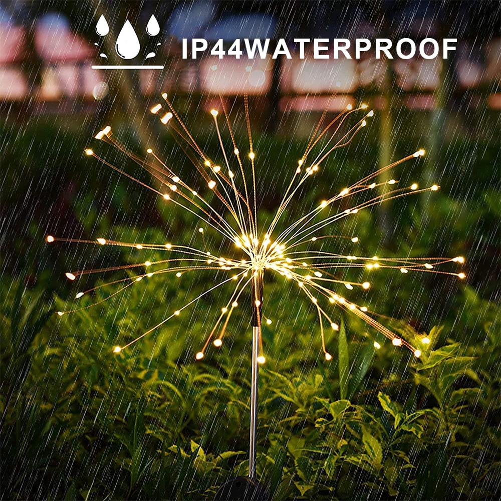 Solar Outdoor Lawn Firework Light Flash String Waterproof Outdoor Landscape Lighting Lawn Lamp For Garden Lamp Holiday Light