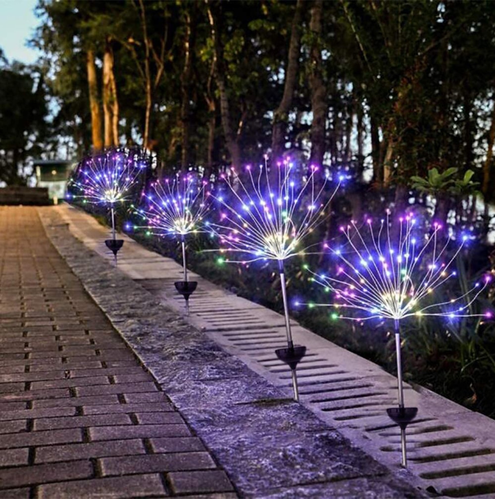 Solar Outdoor Lawn Firework Light Flash String Waterproof Outdoor Landscape Lighting Lawn Lamp For Garden Lamp Holiday Light