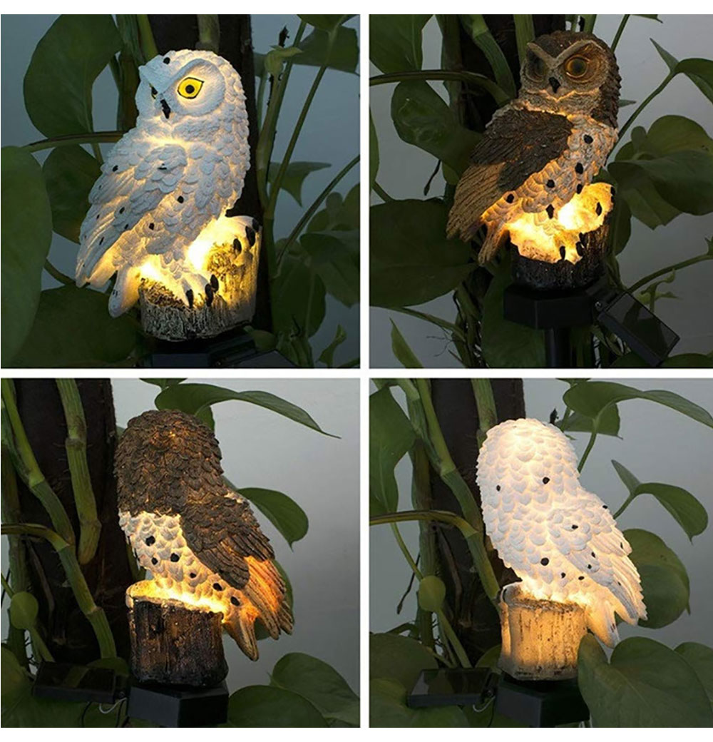 Outdoor LED Solar Owl Decorative Light Waterproof Solar Garden Light Lawn Lamp Gazebo Villa Yard Floor Garden Decoration Lights