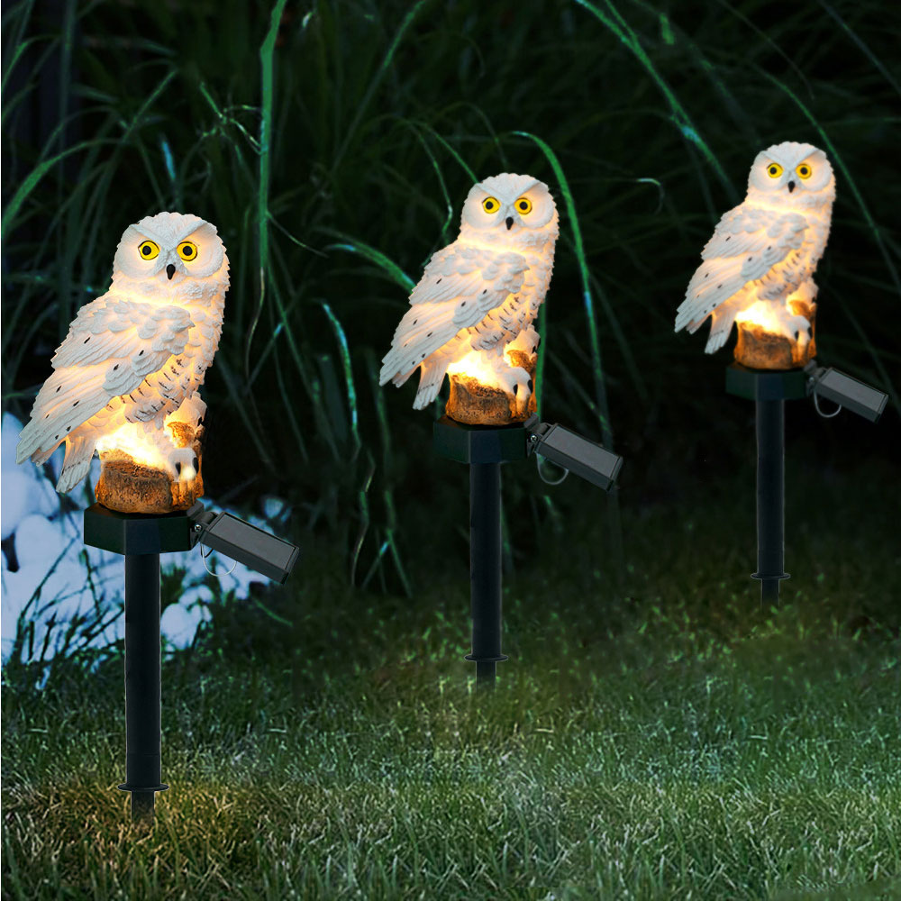 Outdoor LED Solar Owl Decorative Light Waterproof Solar Garden Light Lawn Lamp Gazebo Villa Yard Floor Garden Decoration Lights