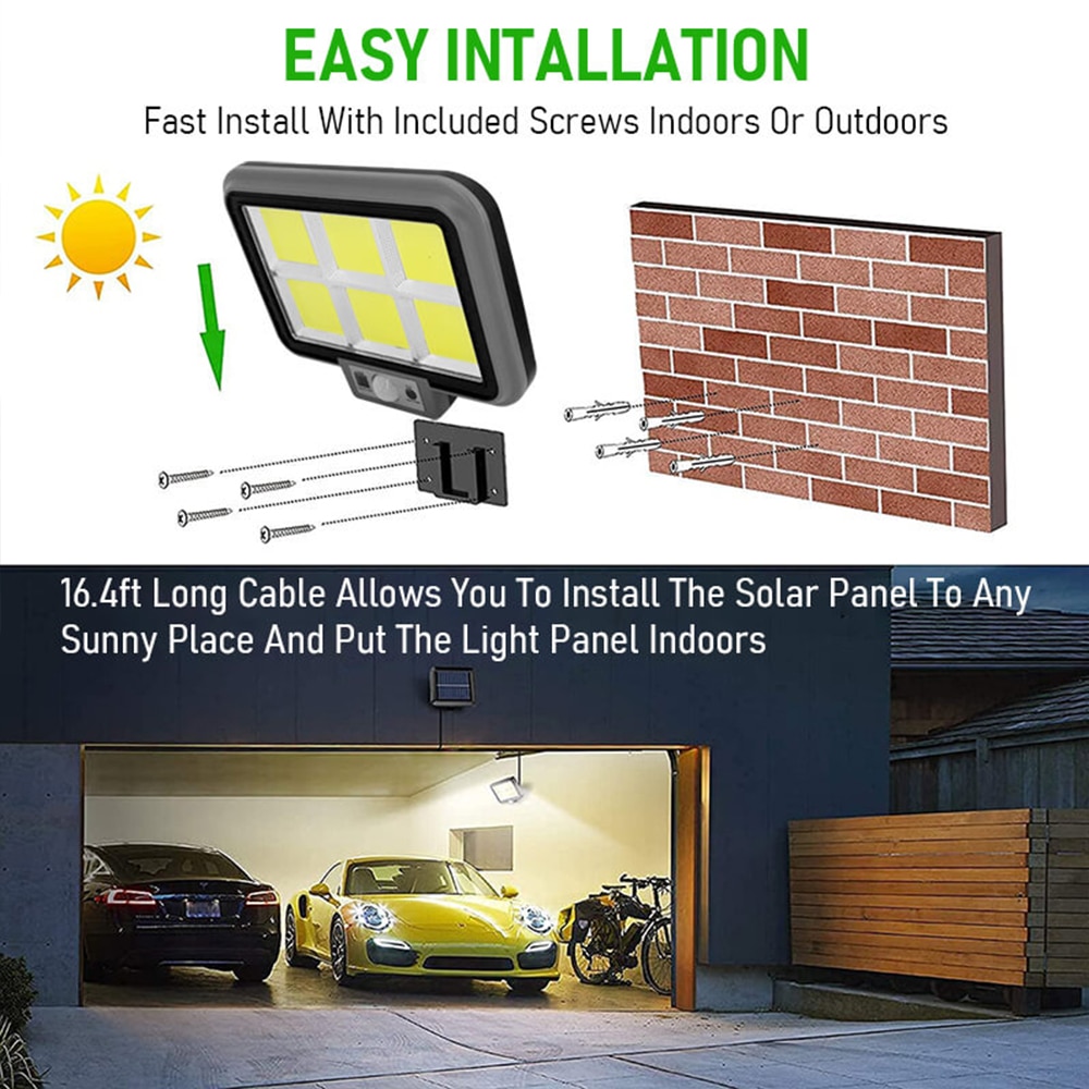 90/150/216/290 LED Solar Lamp Outdoor Waterproof 3 Working Mode Motion Sensor Solar Wall Lights for Yard Garage Garden Lighting