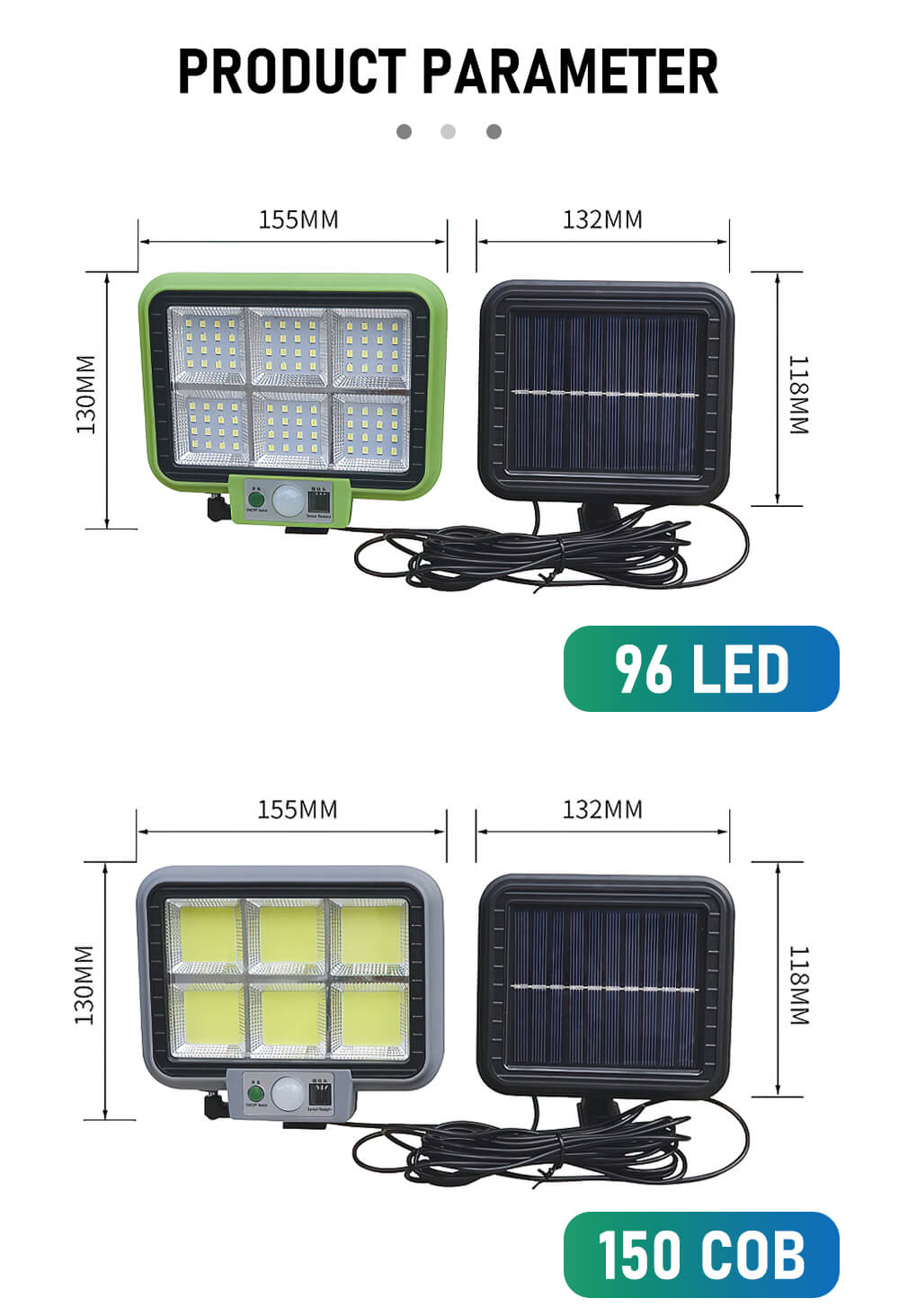 90/150/216/290 LED Solar Lamp Outdoor Waterproof 3 Working Mode Motion Sensor Solar Wall Lights for Yard Garage Garden Lighting