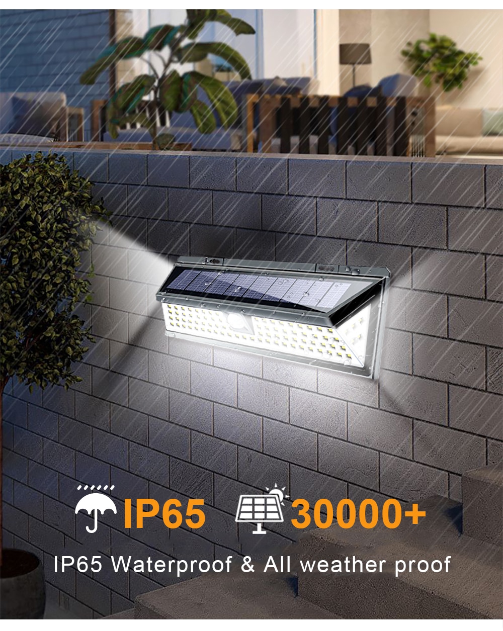 248 LED Solar Powered Outdoor Lamp 3 Modes Motion Sensor Security Lights Remote Control Waterproof Outdoor Wall Light for Garden