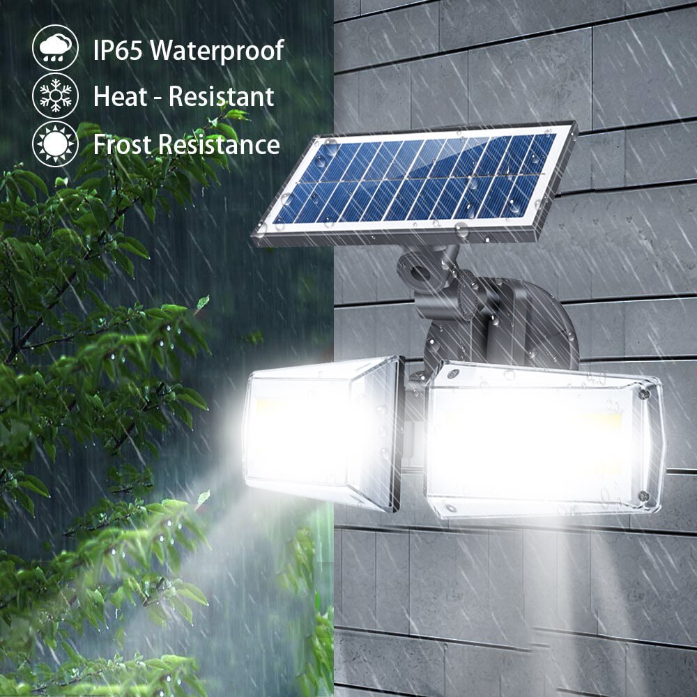 LED Solar Lights Outdoor Microwave Sensor 270 Wide Angle Solar Wireless Wall Light Waterproof Flood Light For Garage