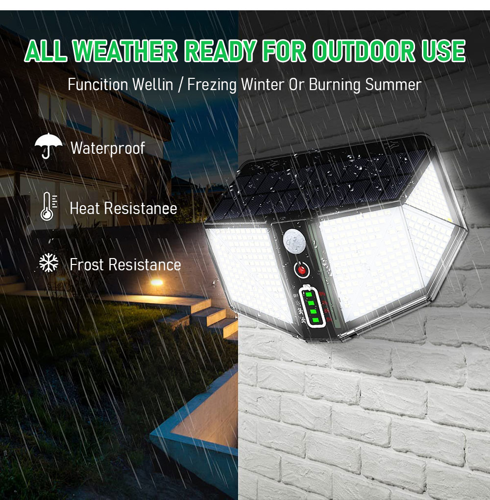 410 LED Outdoor Solar Lamp Motion Sensor Human Induction Garden Garage Light 3000mAh Lithium Battery Waterproof Solar Lights