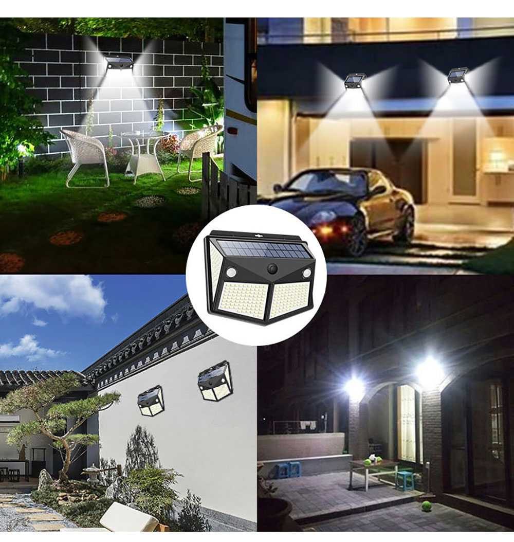 260 LED Super Bright Outdoor Solar Wall Lamp IP65 Waterproof Garden Lights PIR Motion Sensor Night Light For Courtyard Garage