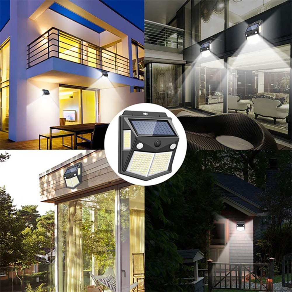 260 LED Super Bright Outdoor Solar Wall Lamp IP65 Waterproof Garden Lights PIR Motion Sensor Night Light For Courtyard Garage