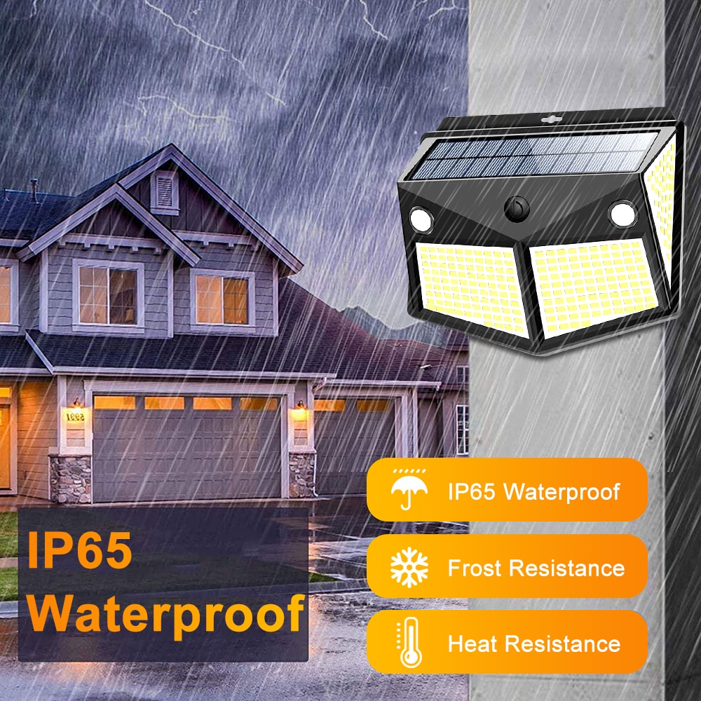 260 LED Super Bright Outdoor Solar Wall Lamp IP65 Waterproof Garden Lights PIR Motion Sensor Night Light For Courtyard Garage