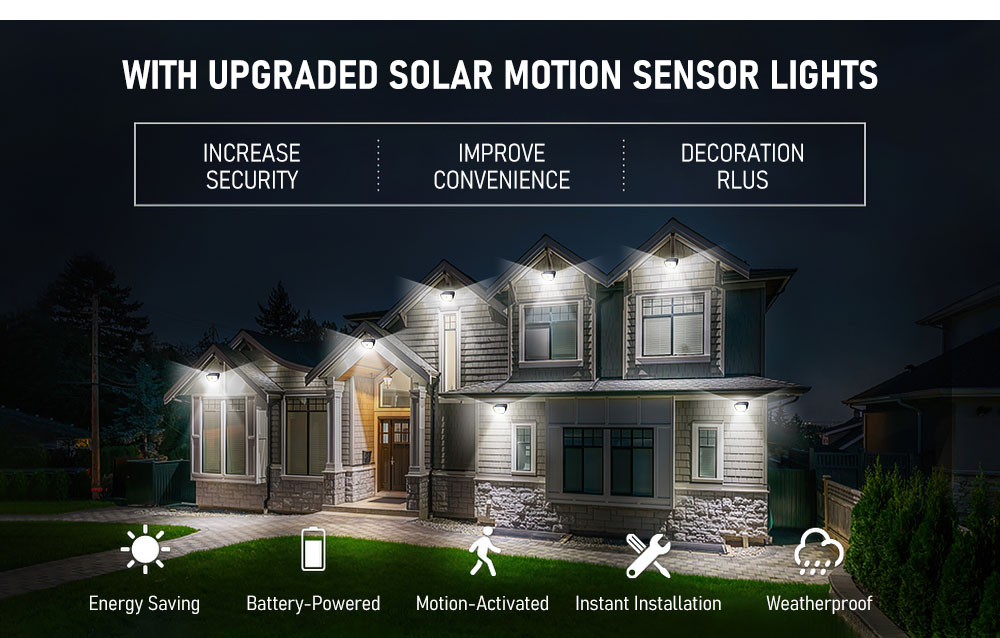 200 LED Super Bright Outdoor Solar Lamp Waterproof 3 Modes Motion Sensor Human Induction Solar Garden Light Yard Garage Lights