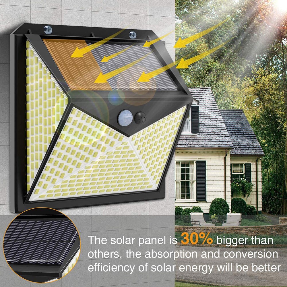 350 LED Outdoor Super Bright Solar Light IP65 Waterproof PIR Motion Sensor Street Light 3 Modes Garden Wall Lamp Night Lamp